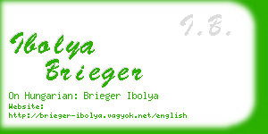 ibolya brieger business card